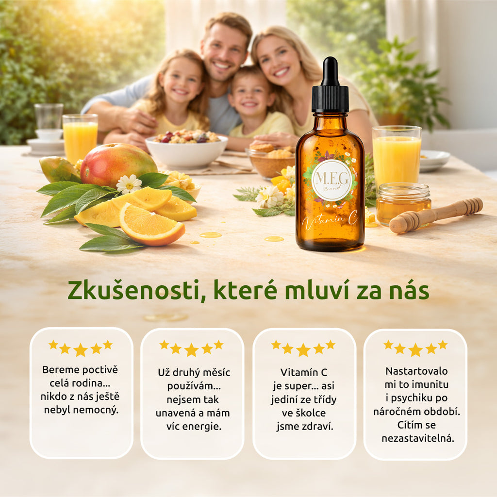 M.E.G Tekutý Vitamín C – Mango se sladidlem