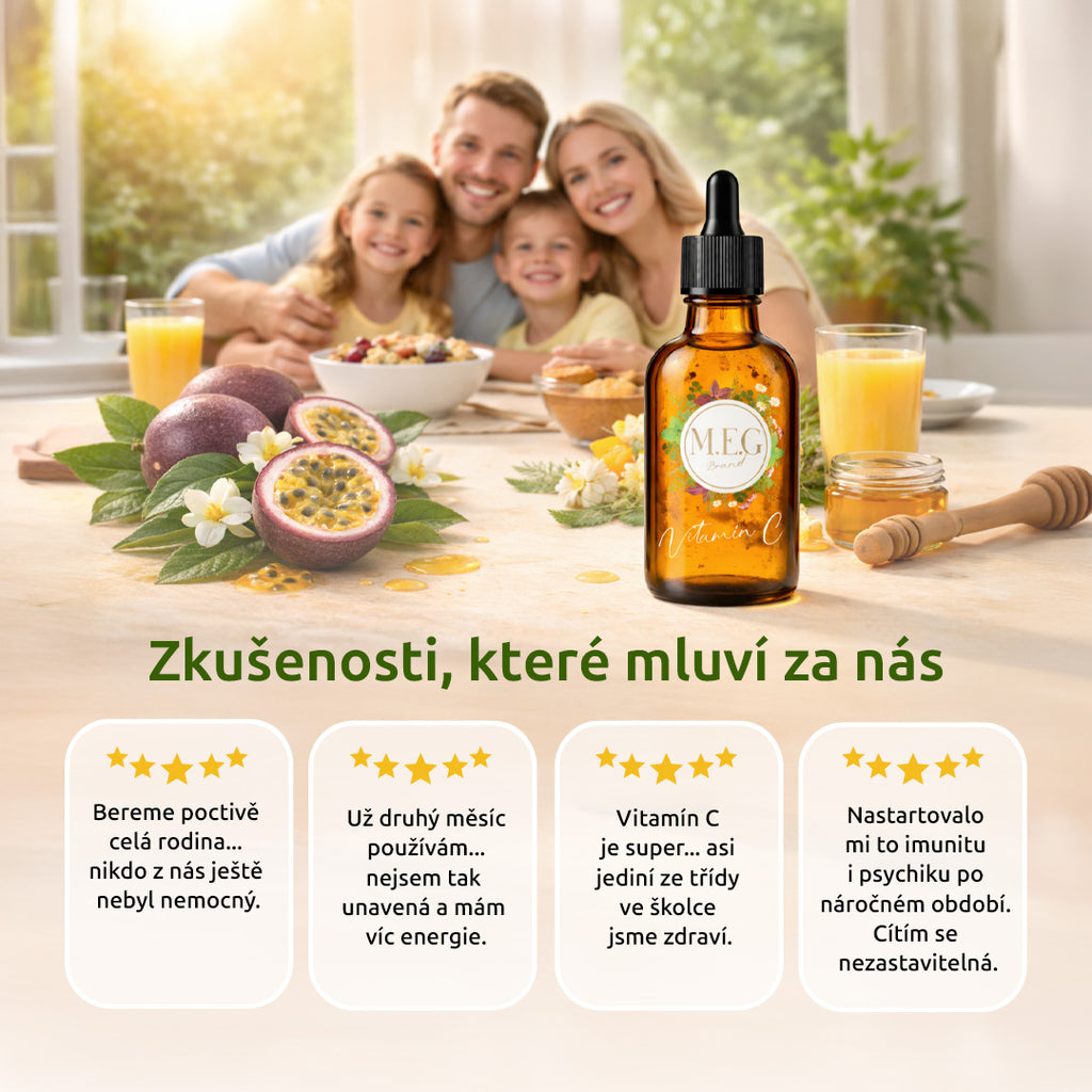 M.E.G Tekutý Vitamín C - Maracuja (100 ml) se sladidlem