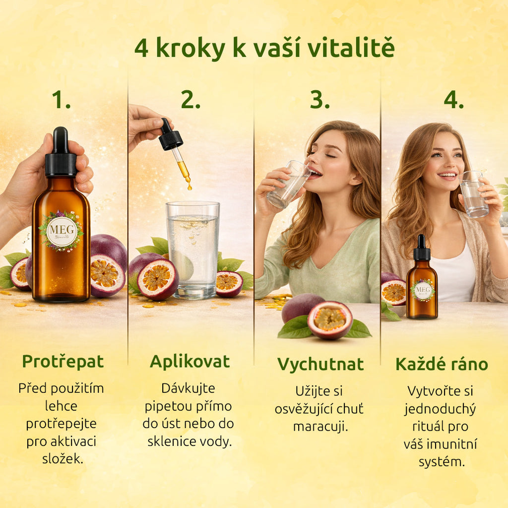 M.E.G Tekutý Vitamín C - Maracuja (100 ml) se sladidlem