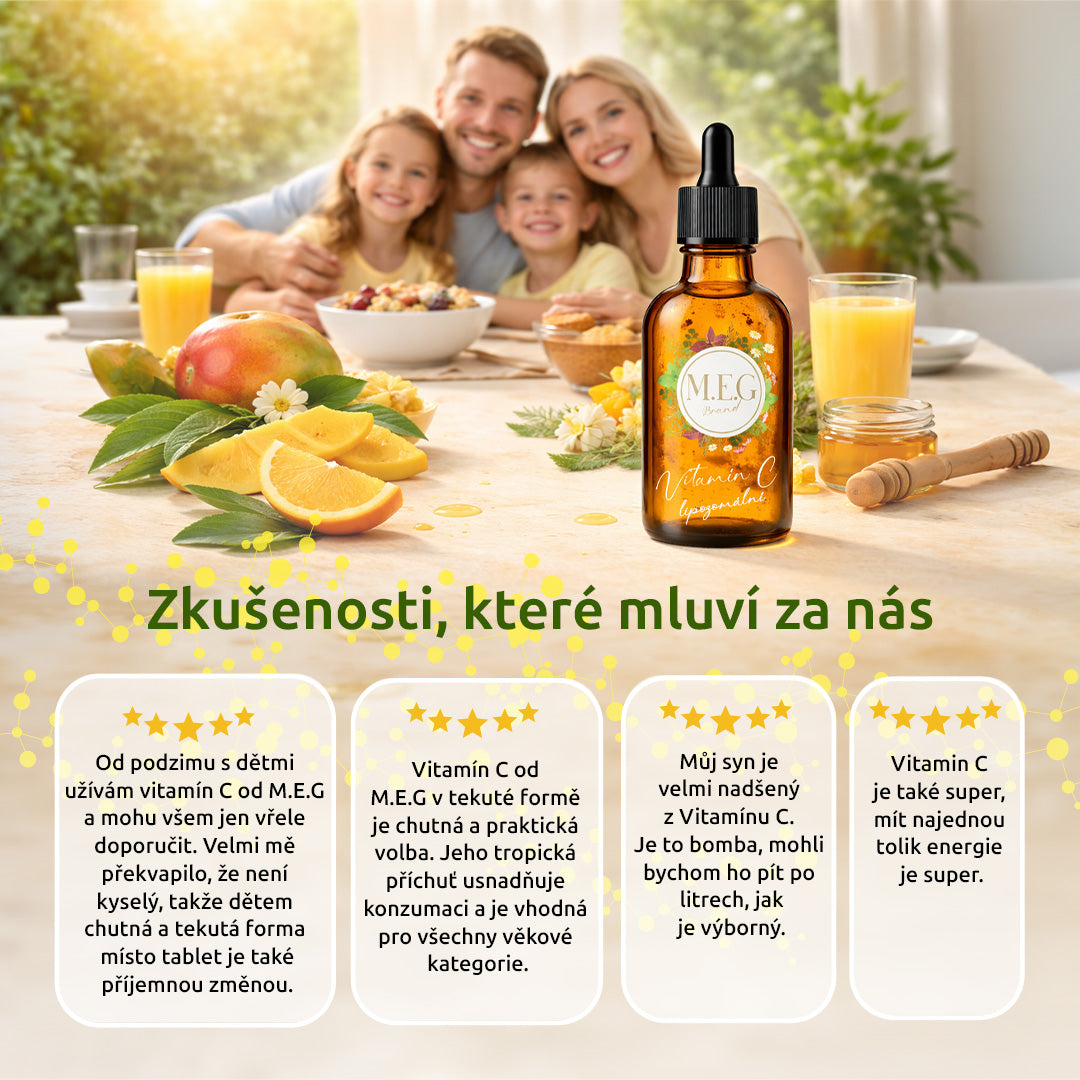 M.E.G Lipozomální Vitamín C – Mango se sladidlem