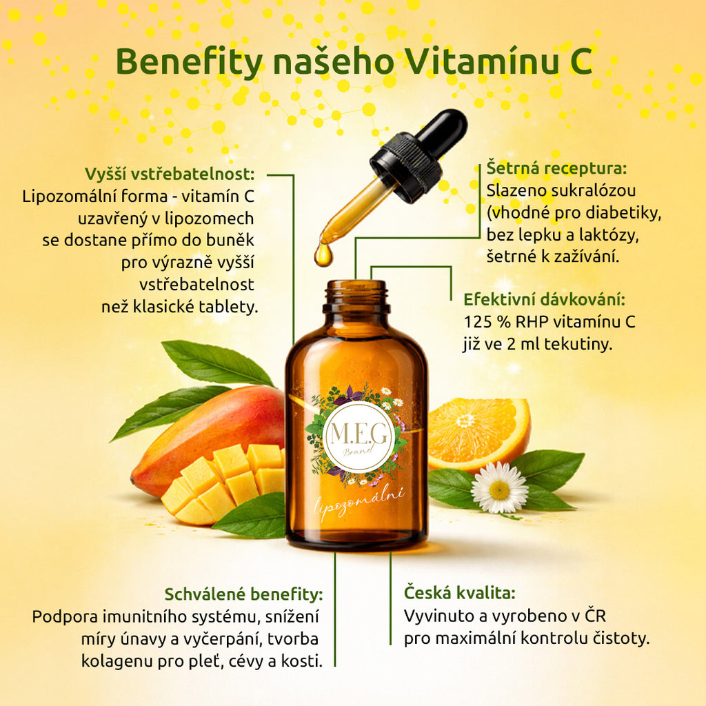 M.E.G Lipozomální Vitamín C – Mango se sladidlem