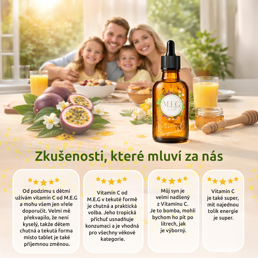 M.E.G Lipozomální Vitamín C – Maracuja (100 ml) se sladidlem