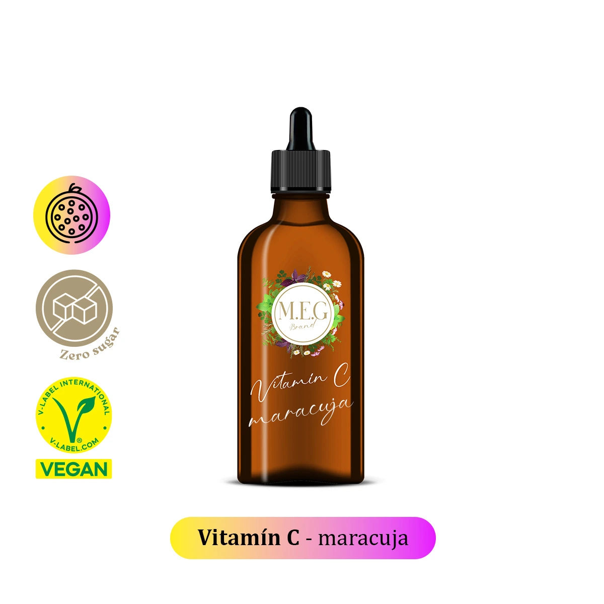 M.E.G Tekutý Vitamín C - Maracuja (100 ml) se sladidlem
